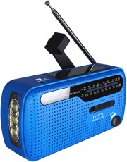 superpow Solar- und Kurbelradio mit Powerbankfunktion und LED Taschenlampe