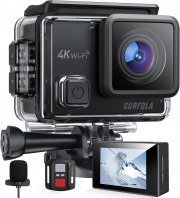 Surfola 4K/30FPS 20MP WiFi Action Cam mit Fernbedienung, 2x1050mAh Akkus und Zubeh&ouml;r Kit