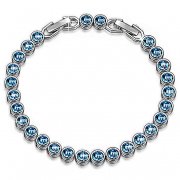 Susan Y Ozean Traum Damen Tennis Armband mit Swarovski Steinen Blau f&uuml;r 15,99&euro; statt 27,99&euro;