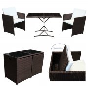 SVITA Polyrattan Set Cube Garnitur Sitzgruppe
