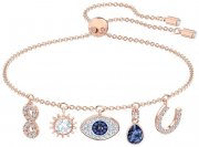 Swarovski Symbolic Armband Ros&eacute; vergoldetes Damenarmband mit 5 Anh&auml;ngern und Swarovski Kristallen