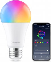 SwitchBot WiFi Bluetooth RGBCW Multicolor Gl&uuml;hbirne E27 10W mit App, Alexa und Google Steuerung