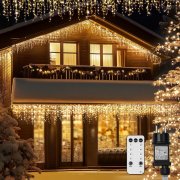 sylvwin 12 Meter 400 LEDs Eiszapfen Lichterkette inkl. Fernbedienung