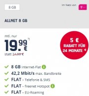 T-Mobile Knaller! Telefon, SMS & Datenflat nur 19,99&euro; + Hotspot Flat + Bonus