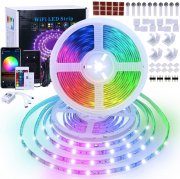 Tailcas 2x 5 Meter RGB 5050 LED Streifen mit Fernbedienung, Musik Sync und App-Steuerung