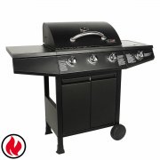 TAINO Gasgrill BBQ Grillwagen mit 3 Edelstahl Brenner + Seitenkocher