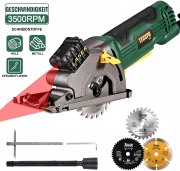 TECCPO TAPS22P Mini Handkreiss&auml;ge inkl. 3 S&auml;gebl&auml;ttern f&uuml;r Holz, Weichmetall, Fliesen und Kunststoff