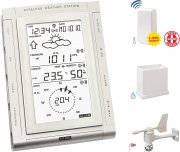 Technoline WS 2307 4-teiliges Wettercenter mit Station, Au&szlig;ensender, Regensensor und Windsensor