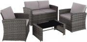 TecTake Lucca 12-teiliges Poly Rattan Lounge Gartenm&ouml;bel Set