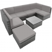 TecTake Venedig XXL Polyrattan Gartenm&ouml;bel Set inkl. Sitzkissen