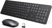 TedGem 2.4G Kabelloses Wireless Ultra Slim Silent Tastatur Maus Set