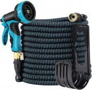 TedGem 30 Meter Gartenschlauch inkl. Messingverbinder und Multifunktions-Spr&uuml;hd&uuml;se
