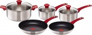 Tefal by Jamie Oliver Mainstream H801S5 Red Collection Topf- und Pfannenset
