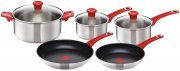 Tefal by Jamie Oliver Mainstream Topf- und Pfannenset H801S5 Thermo-Spot mit Soft-Touch Griffe