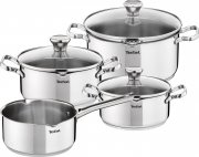Tefal Duetto 7-teiliges Edelstahl Topfset f&uuml;r alle Herdarten