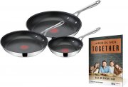 Tefal Jamie Oliver Cooks Direct On 3-teiliges Bratpfannenset 20, 24 und 28 cm mit 10 Rezepte Booklet