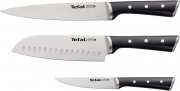 Tefal K232S374 Ice Force 3-teiliges Messerset mit Fleischmesser, Santokumesser und Universalmesser