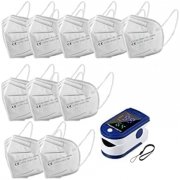 Tendia Fingerspitzen-Monitor Pulsoximeter + 50 St&uuml;ck Mund-Nasen-Schutzmasken