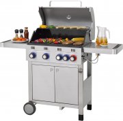 Tepro Wellington 4 Gasgrill mit 3 Edelstahl-Brenner, 1 POWERZONE Brenner und 1 Seitenbrenner