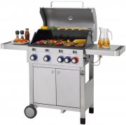 Tepro Wellington 4 Gasgrill mit 3 Edelstahl-Brenner, 1 POWERZONE Brenner und 1 Seitenbrenner