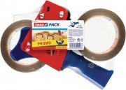 TESA 57455-00001-01 Set mit Handabroller und 2x 50 mm x 66 m Klebebandrollen