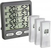 TFA Dostmann Klima-Monitor Funk-Thermo-Hygrometer mit 3 Sendern