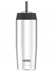 Thermos Cold Cup 0,47 l Edelstahl Isolierbecher inkl Trinkhalm