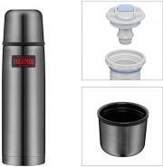 Thermos Light and Compact Edelstahl Thermosflasche 0,75 l mit Trinkbecher