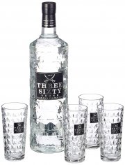 Three Sixty Vodka (1 x 3 l) + 4 Longdrinkgl&auml;sern bei Amazon f&uuml;r 44,83 Euro