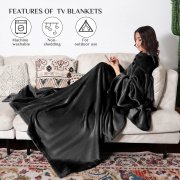 Tiikiy Fleece Kuscheldecke mit &Auml;rmeln und Taschen