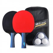 Tischtennis-Set 2 Tischtennisschl&auml;ger+3 Ping Pong Balls+Tasche