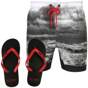 Tokyo Laundry Beach-Set mit Badehose + Zehentrenner in versch. Farben bei SportSpar f&uuml;r 10,61 Euro