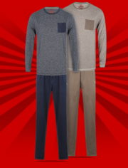 Tokyo Laundry Jeddo Cotton Lounge Set Herren Pyjama Set bei SportSpar f&uuml;r 12,83 Euro