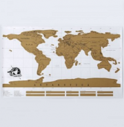 Tolle Idee zum Verschenken! Weltkarte zum Rubbeln in Wei&szlig;/Bronze mit Gutscheincode nur 3,52 Euro