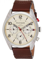Tommy Hilfiger 1791208 Herren Analog Quarz Armbanduhr mit Lederarmband