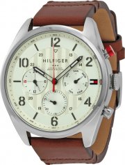 Tommy Hilfiger 1791208 Herren Uhr Analog Quarz mit Lederamband