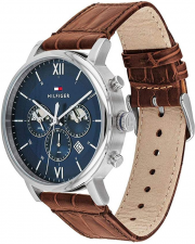 Tommy Hilfiger Dual Time Evan 1710393 Herren Armbanduhr mit Lederarmband