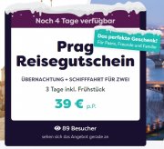  TOP Reisegutschein Prag: 2 N&auml;chte f&uuml;r 2 Personen inkl. Fr&uuml;hst&uuml;ck f&uuml;r 39&euro; Pro Person 