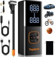 Topipop elektrischer 150 PSI Akku Kompressor inkl. Powerbank und Notlicht