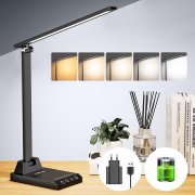 TOPPLEE wiederaufladbare Akku LED Schreibtischlampe mit Farbmodi