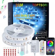 TOPTSOFI 20 Meter (2 x10m) LED RGB Strip mit Musik Sync