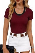 Totatuit Damen T-Shirt U-Ausschnitt Gr. S-L f&uuml;r nur 5,99&euro;