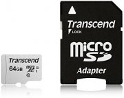 Transcend microSDXC Speicherkarte 64GB Premium 300S Class 10 + Adapter