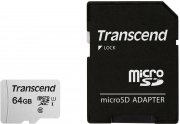 Transcend microSDXC Speicherkarte 64GB Premium 300S Class 10 + Adapter