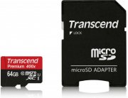 Transcend TS64GUSDU1 Extreme-Speed microSDXC Class 10 64GB 400x Speicherkarte mit SD-Adapter