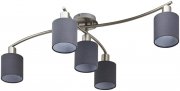 Trio Garda Deckenleuchte E14 Nickel matt mit Stoffschirm