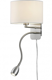 Trio Wandlampe 2711702 Metall Nickel matt mit Stoffschirm
