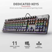 Trust 22950 Gaming Mechanische Gaming Tastatur mit LED Beleuchtet