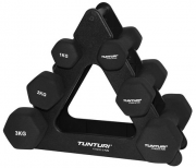 Tunturi Neopreen Hantelset mit je 2 x 1 kg, 2 kg und 3 kg Hanteln und Hantelstand