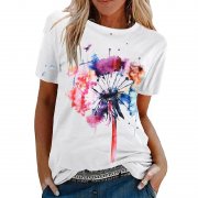 Tuopuda Damen T-Shirt mit L&ouml;wenzahn-Print f&uuml;r nur 11,39&euro;